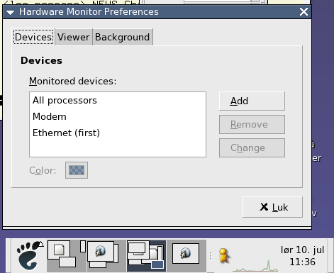The preferences window